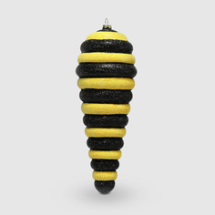 Декор новогодний Acro полоски черный/желтый 20 см