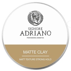 Глина для укладки волос SIGNORE ADRIANO Матовая глина "Matte clay Strong" сильной фиксации, для классических укладок.