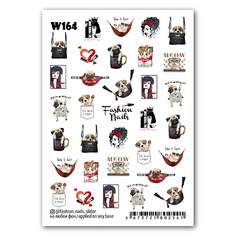Наклейки для ногтей FASHION NAILS Слайдер дизайн для ногтей "Meow"