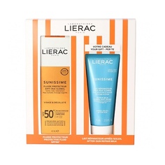 Солнцезащитные средства LIERAC Набор Anti-Age Global: солнцезащитный флюид spf 50 + восстанавливающее молочко