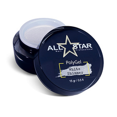 Полигель ALL STAR PROFESSIONAL PolyGel "White Shimmer" для моделирования и укрепления ногтей