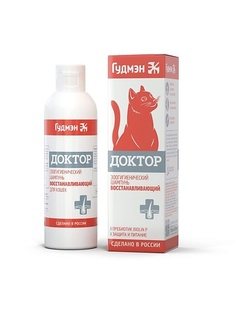 Шампунь для животных ГУДМЭН Шампунь для шерсти восстанавливающий с пребиотиком Биолин Р для кошек Доктор 200