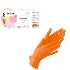 ECOLAT Перчатки нитриловые оранжевые размер M