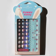 Накладные ногти MIAMITATS Набор детских накладных ногтей с переводными татуировками Funny bunny