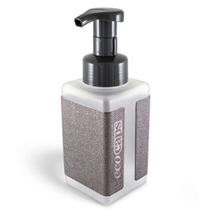 Дозатор для жидкого мыла ECOCAPS Диспенсер для жидкого мыла с наклейкой из эко кожи, цвет серебро