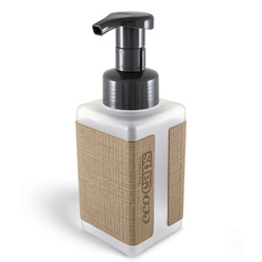 Дозатор для жидкого мыла ECOCAPS Диспенсер для жидкого мыла с наклейкой из эко кожи, бежевый