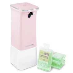 Дозатор для жидкого мыла ECOCAPS Автоматический пенный дозатор розового цвета с капсулами жидкого мыла в комплекте