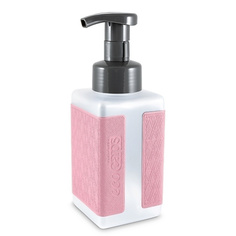 Дозатор для жидкого мыла ECOCAPS Диспенсер для жидкого мыла с наклейкой из эко кожи, розовый