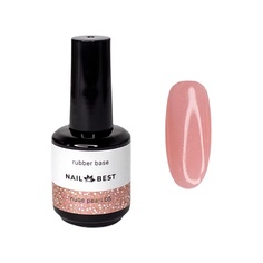 Лак NAIL BEST Нюдовая каучуковая камуфлирующая база c шиммером Base Nude Rubber PEARL №01