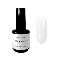 Лак NAIL BEST Нюдовая каучуковая камуфлирующая база c шиммером Base Nude Rubber PEARL №01