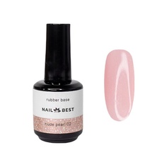 Лак NAIL BEST Нюдовая каучуковая камуфлирующая база c шиммером Base Nude Rubber PEARL №01