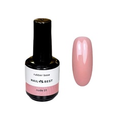 Лак NAIL BEST Base Nude Rubber №01 нюдовая каучуковая камуфлирующая база