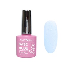 Лак NAIL BEST База цветная камуфлирующая Lux Base Sparkle Blue c блестками