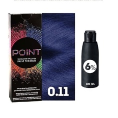 Краска для волос POINT Корректор базы для осветленных волос, тон №0.11, Усилитель синий + Оксид 6%