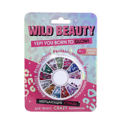 Набор для дизайна ногтей BEAUTY FOX Набор фигурных страз для декора ногтей Wild beauty, 12 цветов