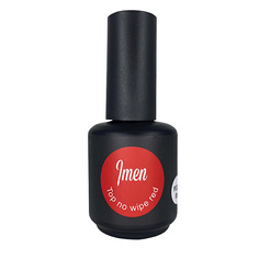 Верхнее покрытие для гель-лаков IMEN Топ Красный Top no wipe Red 15