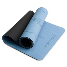 Коврик для фитнеса HAMSA YOGA Коврик для йоги и фитнеса, Спортивный ковер TPE для гимнастики, пилатеса, 183х61х0.6 см