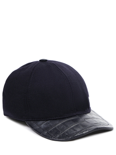 Бейсболка кашемировая с кожей крокодила Hettabretz