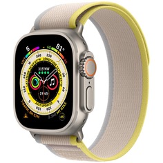 Смарт-часы Apple Watch Ultra 49 мм Titanium, S/M плетёный ремешок, жёлтый/бежевый