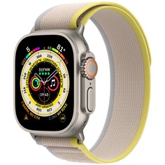 Смарт-часы Apple Watch Ultra 49 мм Titanium, S/M плетёный ремешок, жёлтый/бежевый