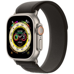 Смарт-часы Apple Watch Ultra 49 мм Titanium, M/L плетёный ремешок, чёрный/серый