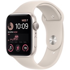 Смарт-часы Apple Watch SE 44 мм 2022 сияющая звезда, S/M спортивный ремешок