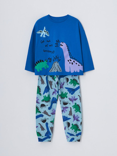 Пижама с принтом для мальчиков (синий, 116-122) Sela