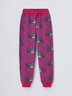 Джоггеры с принтом Looney Tunes для девочек (бордовый, 134) Sela