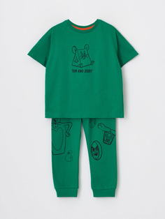 Пижама с принтом Tom and Jerry для мальчиков (зеленый, 92-98) Sela
