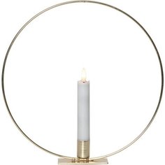 Светильник декоративный Свеча в кольце латунь, теплый белый, 15 х 28 см Star Trading
