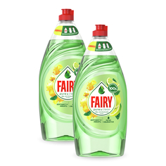 Набор средств для мытья посуды FAIRY Pure & Clean Бергамот и Имбирь 2x900 мл