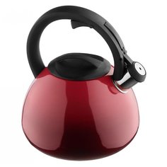 Чайник нержавеющая сталь, 2.8 л, со свистком, зеркальный, меняет цвет, Катунь, индукция, бордовый,красный, КТ-138R