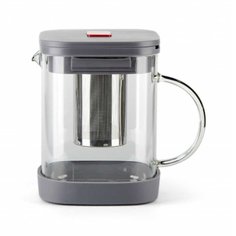 Чайник заварочный стекло, 0.75 л, с ситечком, с кнопкой, Barouge, BF-517