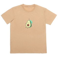 Одежда ЛЭТУАЛЬ Женская футболка с принтом "Авокадо", цвет песочный, Л'Этуаль