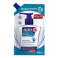 Средства для душа AURA жидкое мыло для рук антибактериальное Derma Protect 500