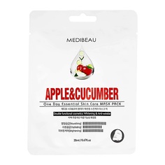 Маски для лица MEDIBEAU Маска для лица с экстрактами яблока и огурца (освежающая) 20