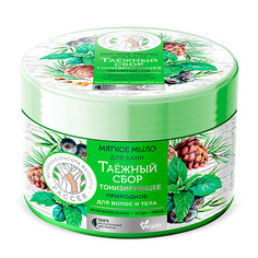 Жидкие мыла РАССЕЯ Мягкое мыло "Таёжный сбор" для волос и тела, для бани и душа 400