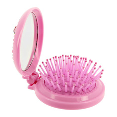 MISS PINKY Расческа для волос с зеркалом с декором (розовая)