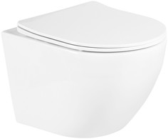 Подвесной безободковый унитаз с сиденьем микролифт BelBagno Uno BB3105CHR/SC