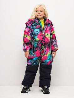 Зимний комбинезон с принтом Tom and Jerry для девочек (черный, 116) Sela