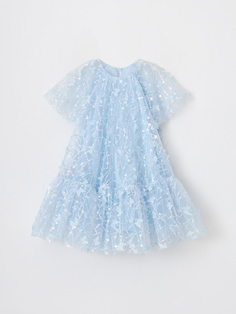 Платье с пайетками для девочек (голубой, 116) Sela
