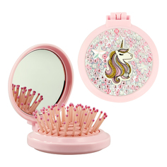 Расческа для волос с зеркалом MISS PINKY розовая