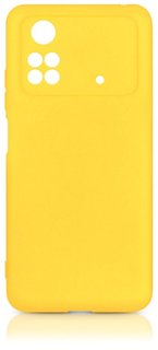 Чехол DF для Poco M4 Pro 4G Silicone Yellow poCase-03