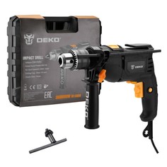 Дрель ударная сетевая DEKO DKID600W в кейсе, 600 Вт, 50 Нм, 2800 об/мин, 44800 уд/мин ДЕКО