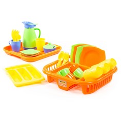 Набор детской посуды "Алиса" с сушилкой,подносом и лотком на 4 персоны 40718 Полесье