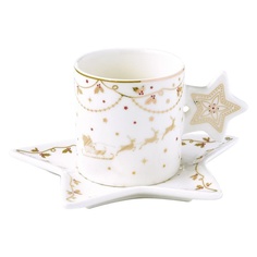 Чашка с блюдцем Easy life Ёлочные огни 0,175 л