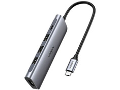 Хаб USB Ugreen CM136 USB-C - 3xUSB3.0+HDMI+USB-C Space Grey 70495