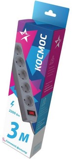 Сетевой фильтр Космос FKsm3m-5g(G) серый на 5 гнезд