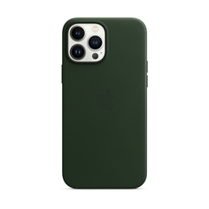 Чехол-накладка Apple MagSafe для iPhone 13 Pro Max, кожа, зеленая секвойя