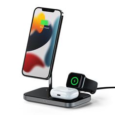 Зарядное устройство беспроводное Satechi Magnetic 3 in 1 Wireless Charging Stand, серый космос